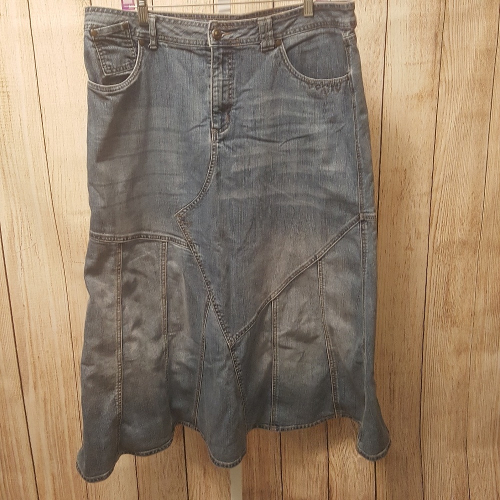 l.a. Blues Denim Jean Skirt Size 18W Long Modest